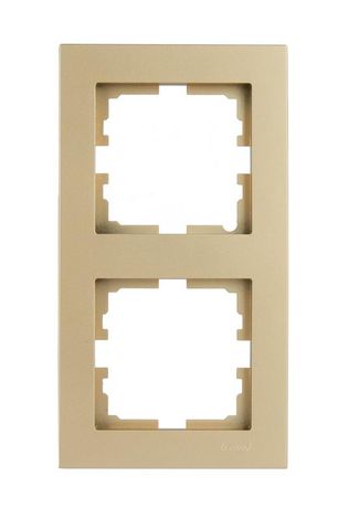 Рамка 2-м VESNA вертикал. без вставки зол. LEZARD 742-3600-152