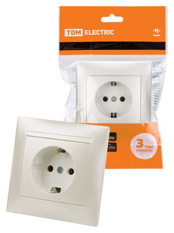 Розетка 2П+З 16А 250В перламутр "Лама" | SQ1815-0823 TDM