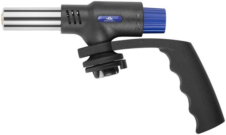 Горелка газовая на цанговый баллон пласт. корпус с рукоятью пьезоподжигом сопло 22мм MOS 67658М