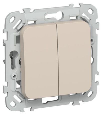 Выключатель проходной 2-кл. СП FLITE ВС62-1-0-ФлЛ 10А механизм льняной IEK FI-V22-0-10-1-K88 IEK арт. FI-V22-0-10-1-K88