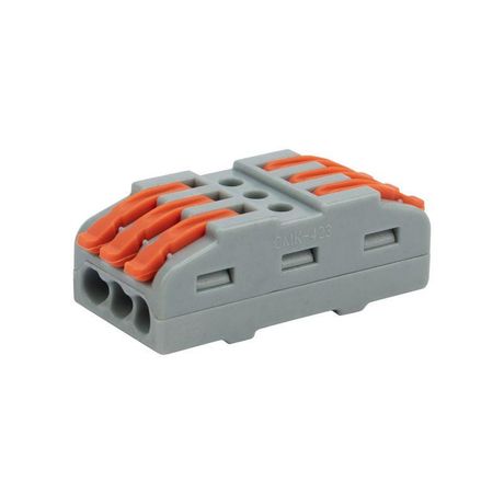 Клемма строительно-монтажная СМК проходная 222-423 3п 0.08-4кв.мм сер. (уп.25шт) Rexant 07-6263-3 MEET