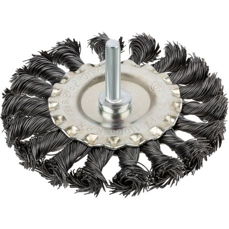 Корщетка дисковая прямая со шпилькой стальная витая проволока 100мм КУРС 38474
