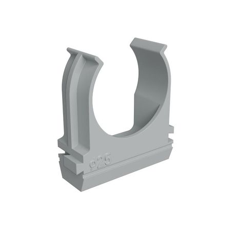 КМ LO67226 Крепеж-клипса для пластик труб d25мм сер (уп.100шт) КМ-Профиль