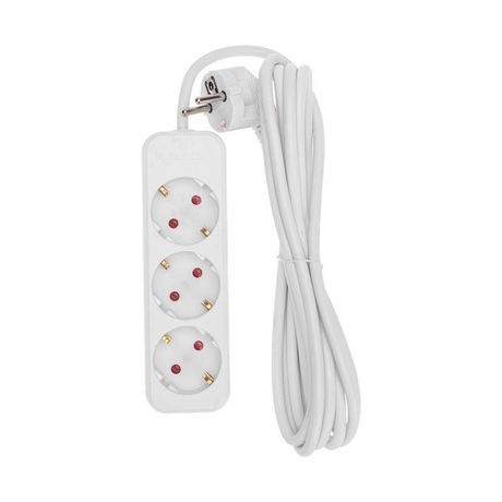 Удлинитель STANDARD 3 гнезда, 3м, 3х1,0мм², с/з, белый | 13-4010 REXANT MEET