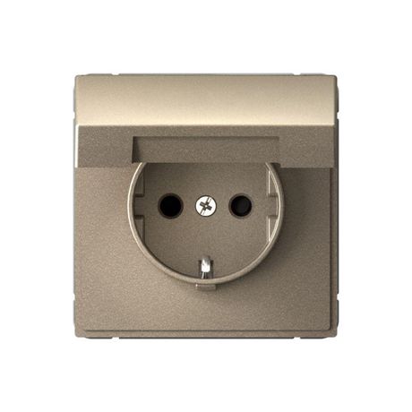 Розетка ArtGallery 16А IP20 с заземл. защ. шторки крышкой механизм шампань SE GAL000546 APC