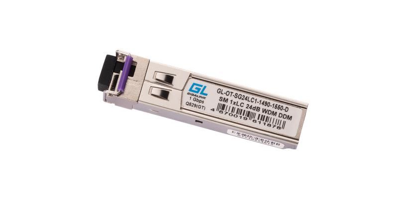 Модуль SFP WDM 1Гбит/с одно волокно SM LC Tx:1490/Rx:1550 нм DDM 24дБ до 80км NIKOMAX GL-OT-SG24LC1-1490-1550-D GIGALINK