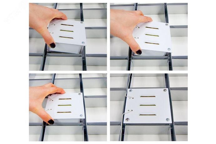 Светильник LED комплект из 2 шт ГРИЛЬЯТО ДОМИНО (СВО) 2х7Вт 2х617Лм 4,0К текстурированный рассеиватель IP20 встраиваемый - LE-СВО-17-014-3482-20Д ЛЕД-Эффект