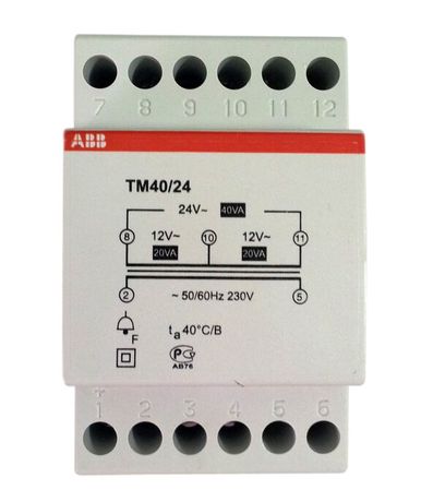 Трансформатор модульный звонковый 220/24(12+12) 40VA - 2CSM228785R0802 ABB