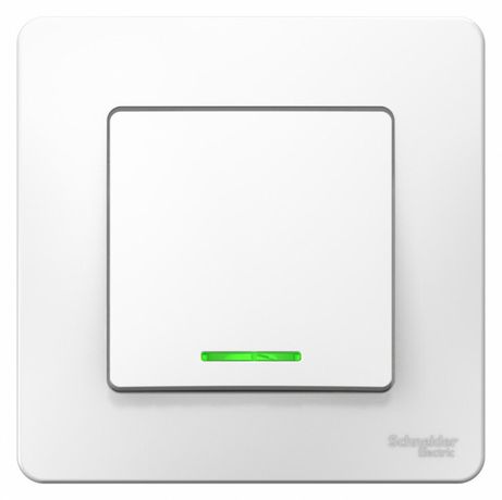 Выключатель 1-кл. СП Blanca 6А IP20 (сх. 1) 250В с подсветкой бел. SE BLNVS006111 APC