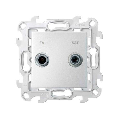 Розетка телевизионная проходная TV/SAT S24 Harmonie алюм. Simon 2410485-033 Simon арт. 2410485-033