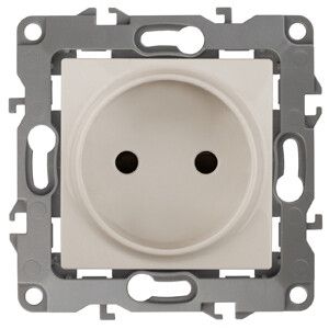 Розетка однофазная скрытого монтажа, в рамку без шторок слоновая кость 16А 250В IP20 автоматические (безвинтовые) зажимы 12-2105-02 Эра 12 - Б0018255