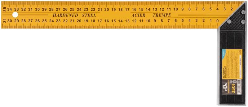 Угольник столярный двусторонняя шкала 350мм MOS 19374М
