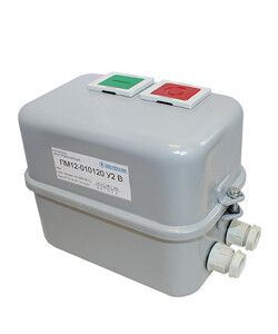 Пускатель ПМ12-010160 У3 В 10А кат. 380В AC 1НО IP40 без реле корпусе с кнопками ПУСК + СТОП Электротехник ET000198