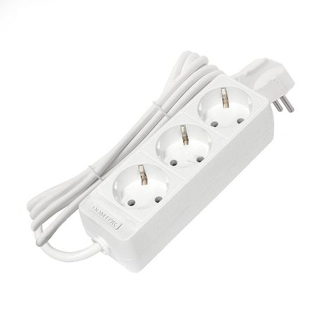 Удлинитель 3х3м с заземл. 10А IP20 2.2кВт ПВС 3х0.75 бел. DOMTOK 2375