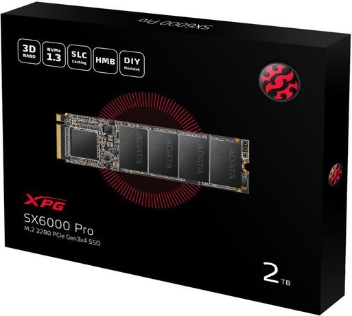 Накопитель твердотельный ASX6000PNP-2TT-C 2TB SSD SX6000 Pro M.2 PCIe Gen3x4 2280 R/W 2100/1400 MB/s 3D TLC TBW 1200TB ADATA 1000580411 A-DATA