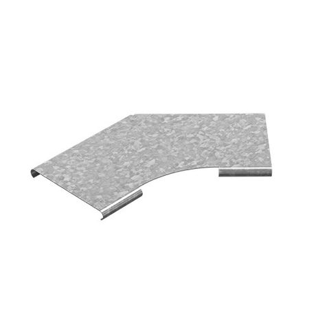 Крышка к углу плоскому плавному универсальному 45 град. лотку 600, толщ. 1,0 мм, Сендзимир цинк, 020368 | КУПТРП45-600-1,0-R100-СЦ Ostec КУПТРп-600 (135 град.)