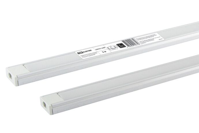 Алюминиевый профиль накладной 1506 (2 м), матовый рассеиватель, 2 заглушки, 4 крепежа | SQ0331-0480 TDM