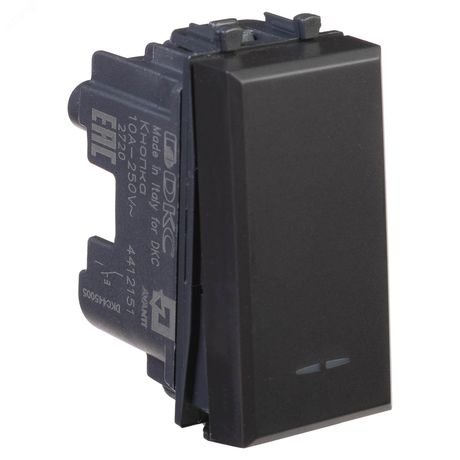 Кнопка модульная 1 мод. Avanti "Черный матовый" DKC 4412151 ДКС