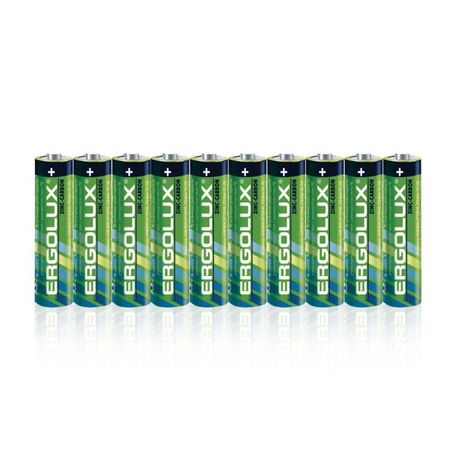 Элемент питания солевой R 03 SR10 мизинчиковая батарейка AAA 1.5В (уп.10шт) Ergolux 15119