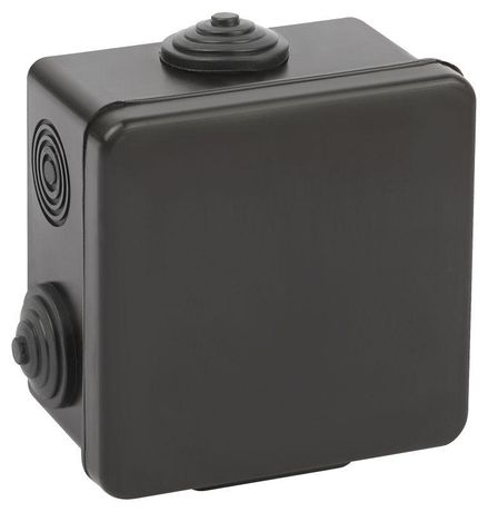 Распределительная коробка KOR-80-80-50-7g-B открытой установки черная 80х80х50мм с гермовводами 7 вх. IP54 - Б0061782 ЭРА