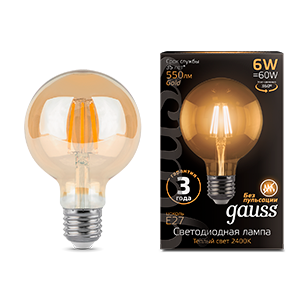 Образец Лампа светодиодная LED 6Вт E27 220В 2400К | 105802006 Gauss