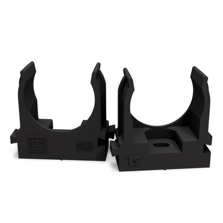 Держатель для труб (клипса) d25мм монтажн. пистолета атмосферостойкая черн. Промрукав PR13.0407 Строитель