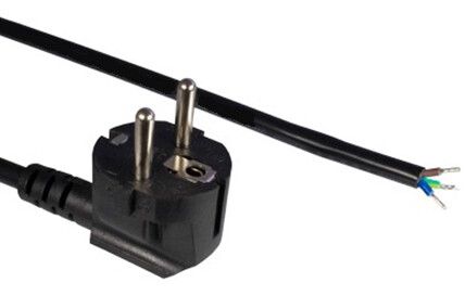 Кабель с вилкой PWC-SHM-OE-3.0-BK Schuko (open end), длиной 3м (3x0.75 кв.мм), цвет черный | 229246 Hyperline