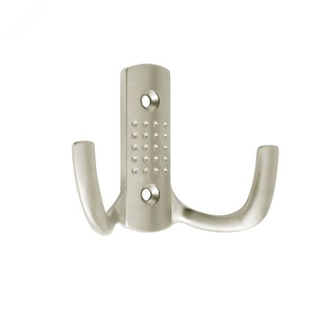 Крючок 2-х рожковый с перфорацией сатин (пакет) Tech-Krep/Zitar 129910