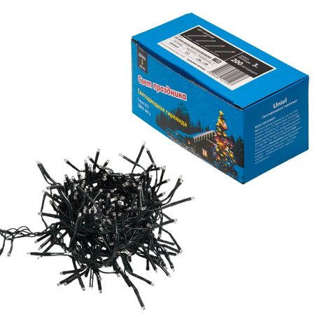 Гирлянда светодиодная с контроллером Фейерверк 3м 200 светодиодов Разноцветный свет Провод зеленый ULD-S0300-200/DGA MULTI IP20 FIRECRACKER - UL-00005475 Uniel