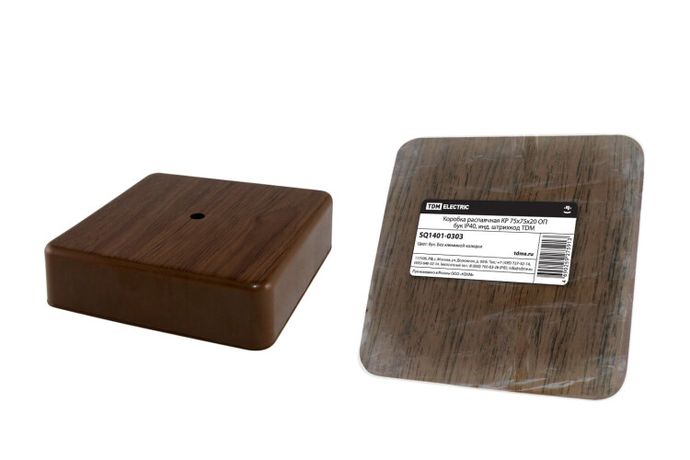 Коробка распределительная КР 75х75х20 о/п бук IP40, инд. штрихкод | SQ1401-0303 TDM