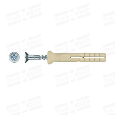 Дюбель-гвоздь 6K40 пот. манжета (нейлон) (150 шт) - ведро ( 0,614 кг) | 101330 Tech-KREP