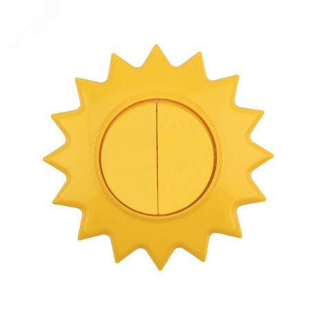 Выключатель двухклавишный KRANZ HAPPY Солнце скрытой установки, желтый - etmKR-78-0618 MEET