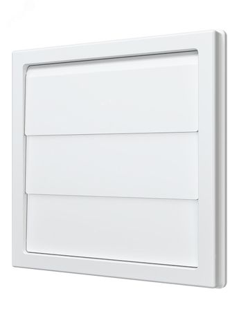 Решетка приточно-вытяжная с гравитационными жалюзи из ASA пластика, 150х150 фланцем D100, цвет Белый. - 1515К10Ф ЭРА 184