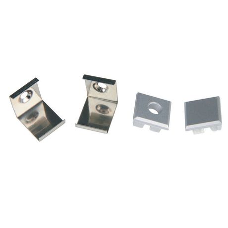 Набор аксессуаров UFE-N05 SILVER A POLYBAG для алюм. профиля крепеж. скобы 4 шт. сталь заглушки пластик серебр. Uniel UL-00000625