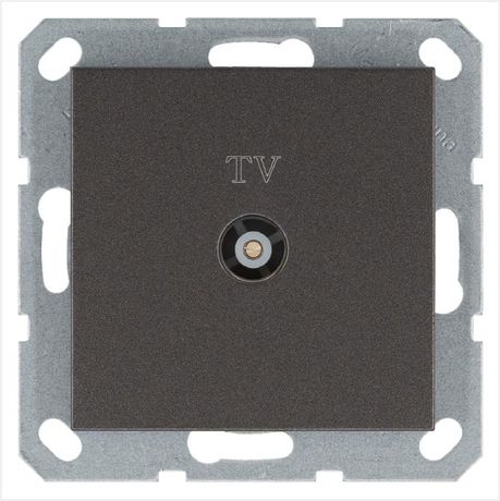 Розетка телевизионная оконечная TV Ф9.5мм механизм мокко Jasmart G6001Z