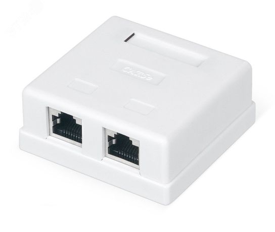 Розетка компьютерная RJ-45 категория 5e экранированная двойная внешняя Dual IDC цвет белый WRline - WR-WS-8P8C-C5E-SH-2 505218