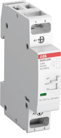 Контактор модульный с ручным управлением EN20-20N-01 (20А АС-1, 2НО), 24В AC/DC | 1SBE122111R0120 ABB