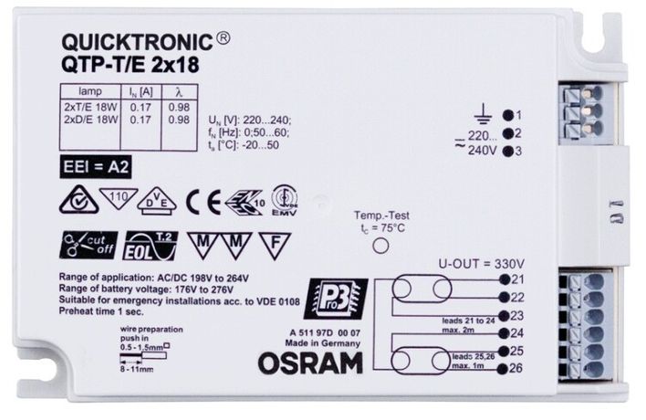 Светильник QTP-D/E 1X10-13/220-240 VS20 OSRAM - 4008321181572