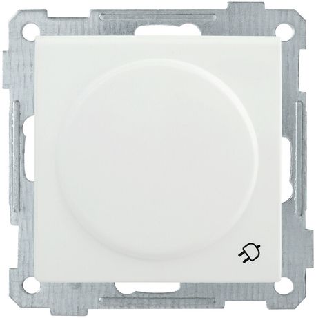 Розетка 1-м СП Bolero РС16-1-0-Б 16А IP20 с заземл. защ. шторки крышкой механизм бел. IEK ERB16-K01-16