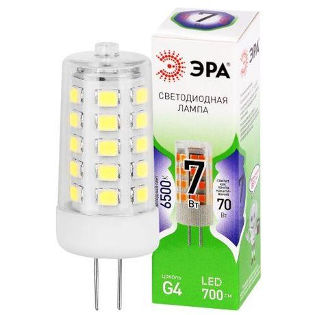 Лампа светодиодная LED 7Вт 700Лм 6500К G4-JC-7W-865-12V G4 капсула холодный дневной свет Green Line - Б0067194 ЭРА