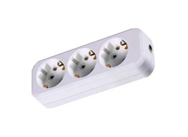 Колодка розеточная 3 гнезда 2П+3 16А 250В белая | SQ1806-0013 TDM