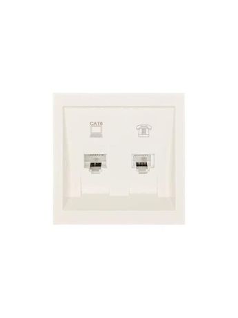 Розетка компьютер+телефон СП ZIMA IP20 с модулем Cat 6 слон. кость LEZARD 704-9088-144