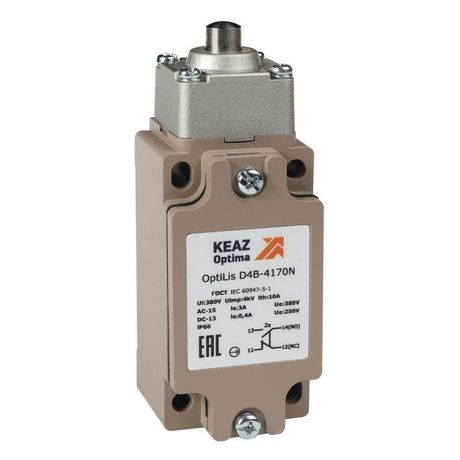 Выключатель концевой OptiLiS D4B-4170N толкатель металлический EN 50041 XCKJ161H29 | 365332 КЭАЗ