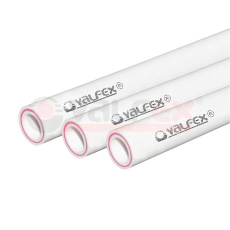 Труба полипропиленовая 25x3.5 SDR 7.4 PN 20 PPR армированная стекловолокном белая, хлыст 2м - 101050252 VALFEX
