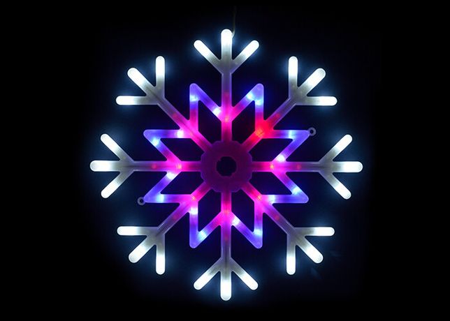 Гирлянда светодиодная "Снежинка" ULD-H4040-048/DTA MULTI IP20 SNOWFLAKE 48led 40х40см красный. синий. белый свет UNIEL UL-00001403