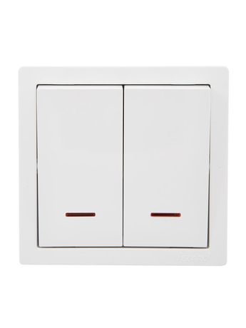 Выключатель 2-кл. ОП LETO с индикацией бел. LEZARD 752-0200-112