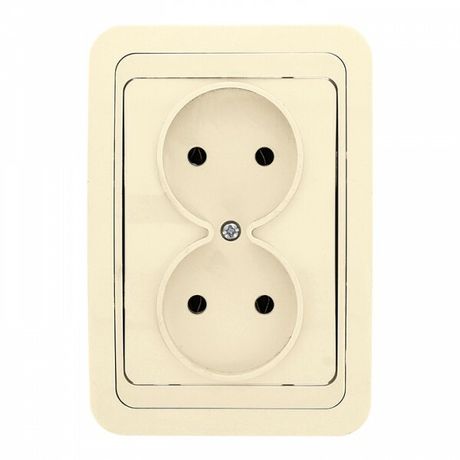 Розетка 2-м СП Лондон 10А без заземл. беж. EKF EER10-102-20
