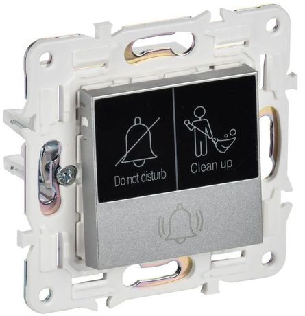 Кнопка звонка SKANDY 10А SK-V17S для отелей с индикацией серебр. IEK SK-V14-2-10-K23