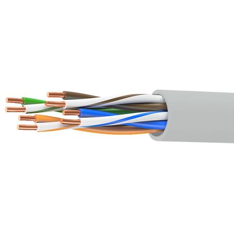 Кабель витая пара кат. 5E неэкран. U/UTP, 4 пары, нг(А)-HF, для внеш./внутр. прокладки, серый, коробка 305 м | RN5EUUK01UGY DKC ДКС