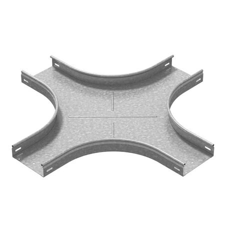 Разветвитель крестообразный плавный универсальный к лотку 200х200 радиус 200 мм, толщ. 1,0 Сендзимир цинк, 085022 | ХТРП-200х200-1,0-R200-СЦ Os Ostec ХТРп-200х200-200